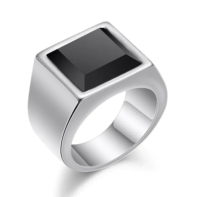 ZORCVENS Black Stone Ring