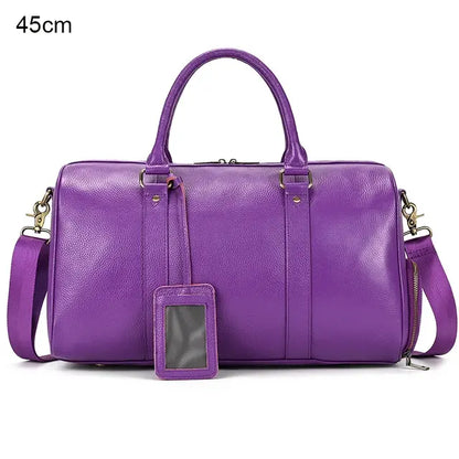 Genuine Leather Travel Duffel Bag