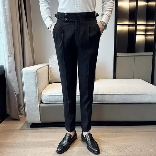 Pantalones High Waist Waffle Business Casual Suit Pants