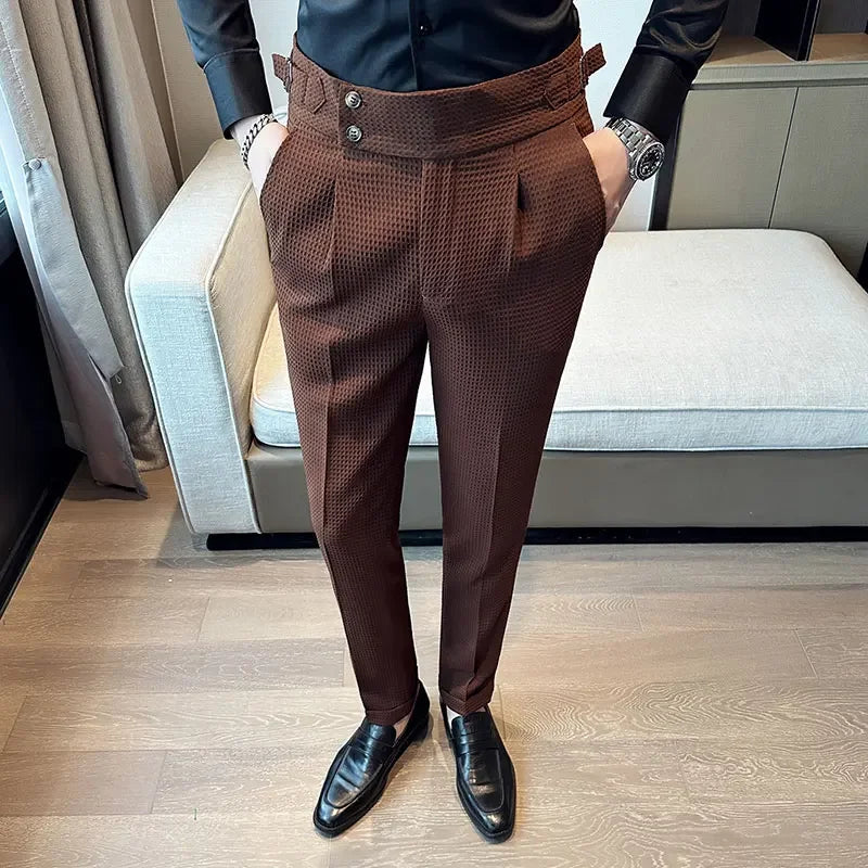 Pantalones High Waist Waffle Business Casual Suit Pants