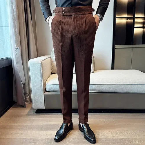 Pantalones High Waist Waffle Business Casual Suit Pants