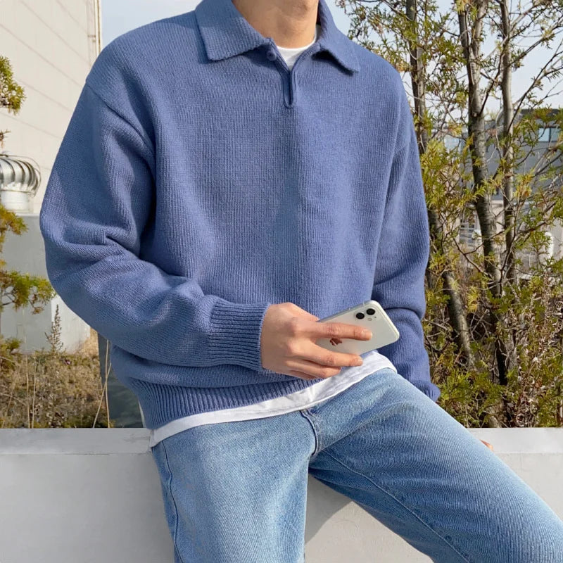 Chic Lapel Pullover