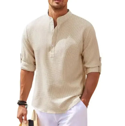 Stand Collar Plaid Shirt